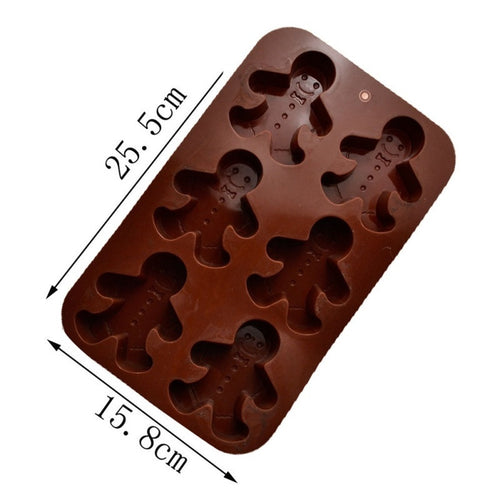 1 Pcs Silicone Handmade Moulds Gingerbread Man Chocolate Cake Mold Novel